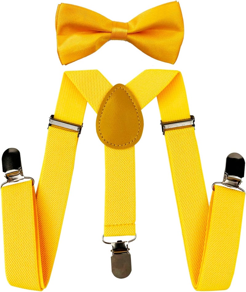 SEVENHEAD Store Child Kids Suspenders Bowtie Set Adjustable Elastic Y-Back Design with Strong Metal Clips for Boys and Girls - Image 1